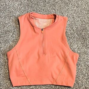 Nike Pro Dri Fit Half Zip Cropped Tank Top
